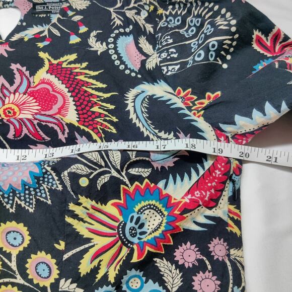 J. Peterman Epiphany Long Sleeve Cotton Tunic Small Black Colorful Boho Paisley - Picture 11 of 12